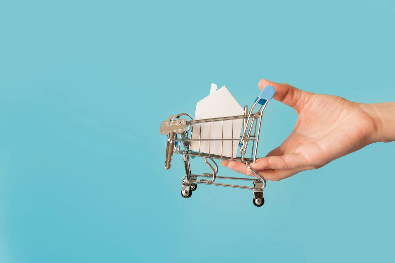 hand buyer holding a shopping chart