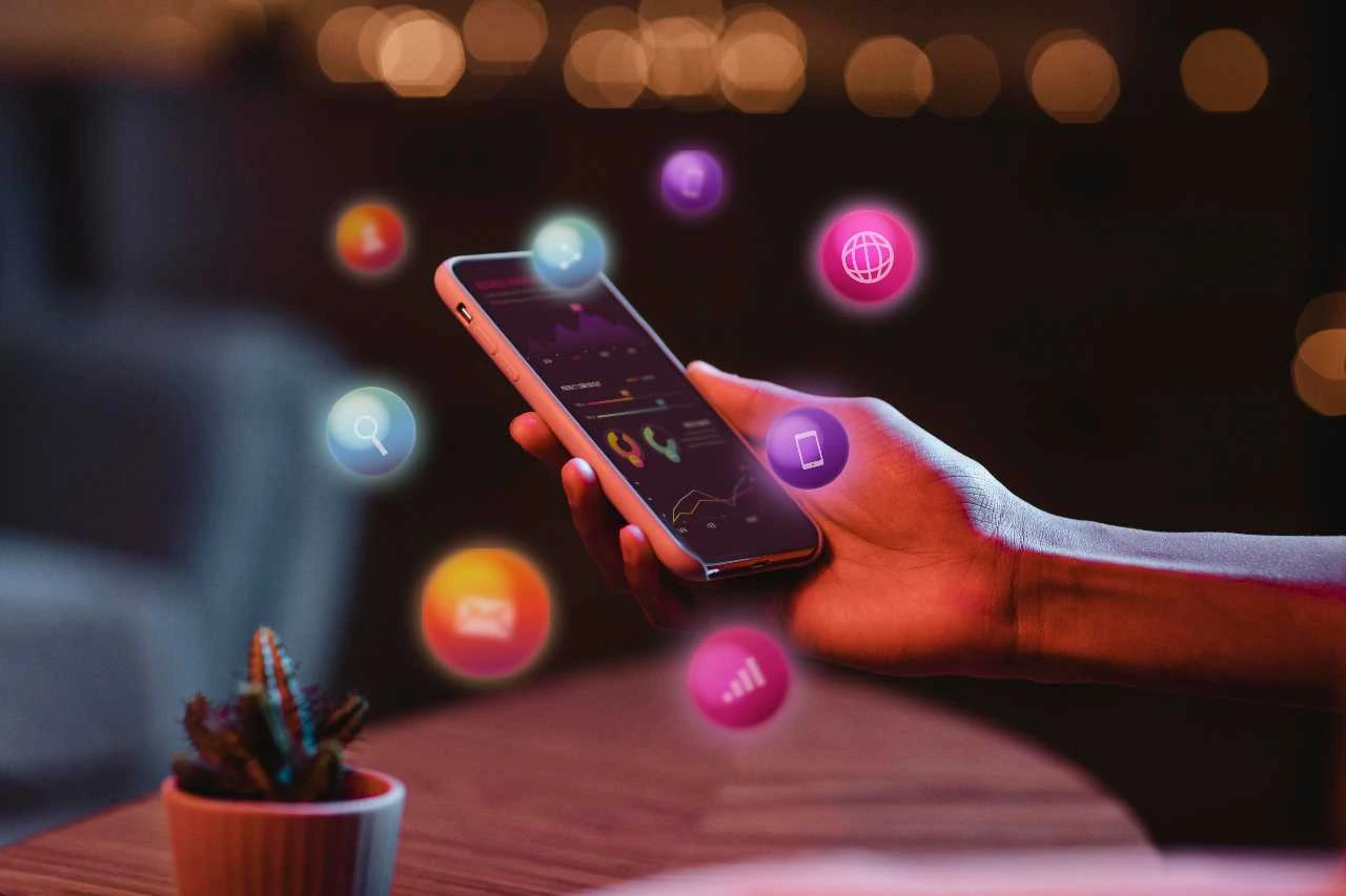 person checking their mobile for marketing trends