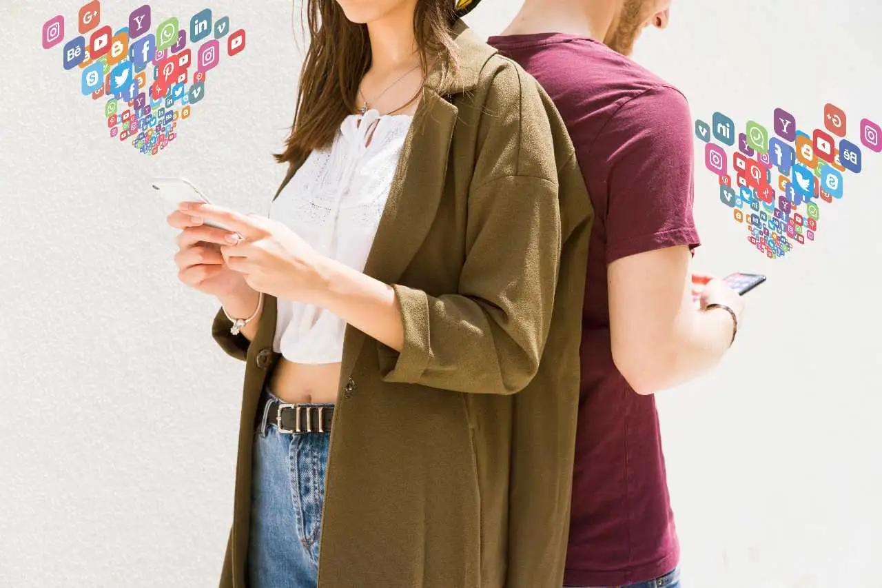 young people checking social media and marketing trends