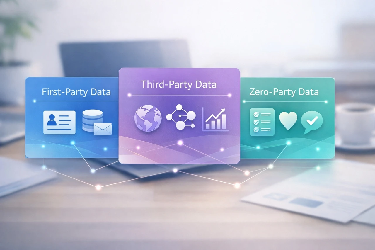 First-party data vs Third-party vs Zero party data.